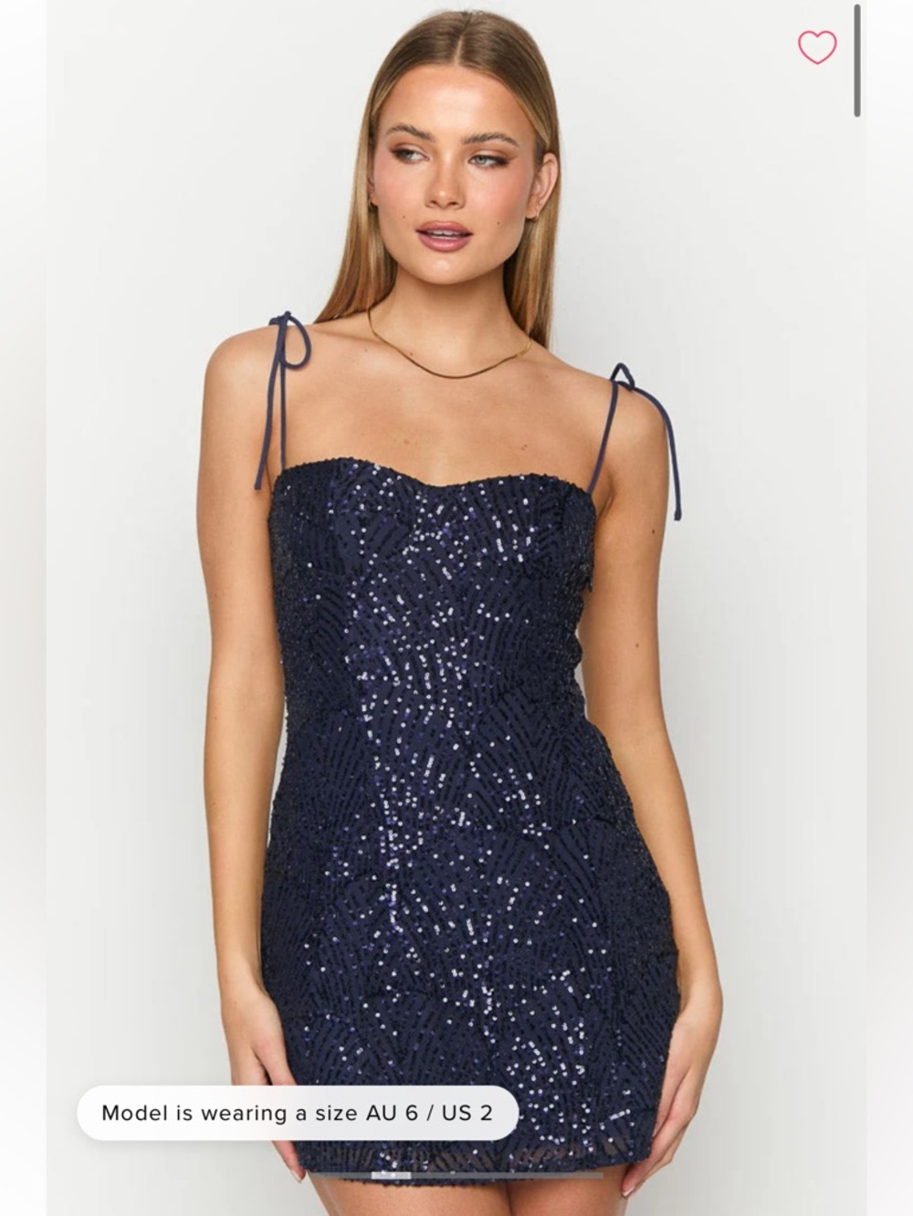 Penny Lane Navy Sequin Tie-Strap Mini Dress
